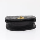 CHANEL Pouch Lamb Skin Black Gold CC Auth 165615-8