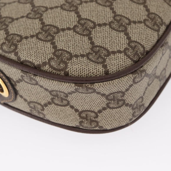 GUCCI GG Supreme Web Sherry Line Bag PVC Beige Gold 007 58 6112 4023 Auth 165618