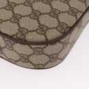 GUCCI GG Supreme Web Sherry Line Bag PVC Beige Gold 007 58 6112 4023 Auth 165618-16