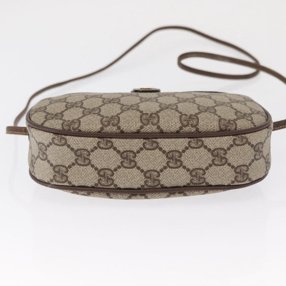 GUCCI GG Supreme Web Sherry Line Bag PVC Beige Gold 007 58 6112 4023 Auth 165618