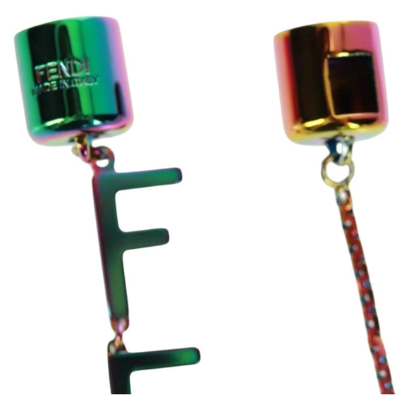 FENDI Necklace metal Blue Green pink Auth 165619SAM