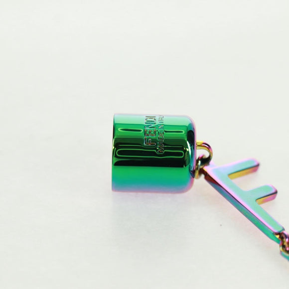 FENDI Necklace metal Blue Green pink Auth 165619SAM