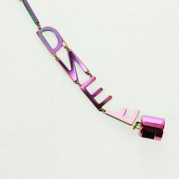 FENDI Necklace metal Blue Green pink Auth 165619SAM