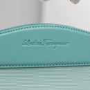 Salvatore Ferragamo Hand Bag Patent leather 2way Green Silver Auth 165620-17