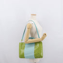 Salvatore Ferragamo Hand Bag Patent leather 2way Green Silver Auth 165620-25