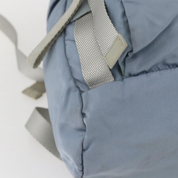 PRADA Backpack Nylon Light Blue Silver Auth 165621