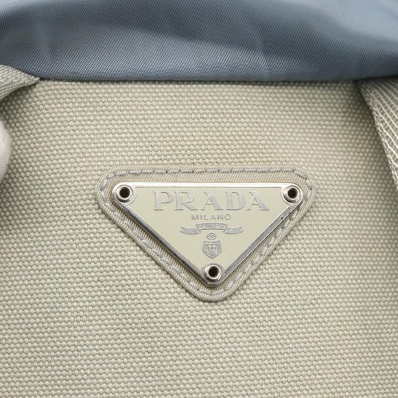 PRADA Backpack Nylon Light Blue Silver Auth 165621