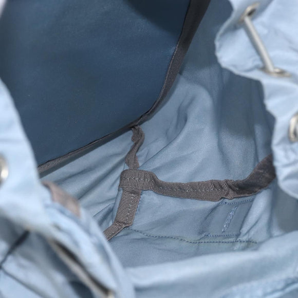PRADA Backpack Nylon Light Blue Silver Auth 165621