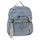 PRADA Backpack Nylon Light Blue Silver Auth 165621-13