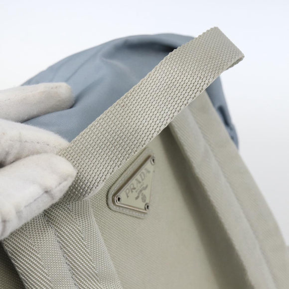 PRADA Backpack Nylon Light Blue Silver Auth 165621