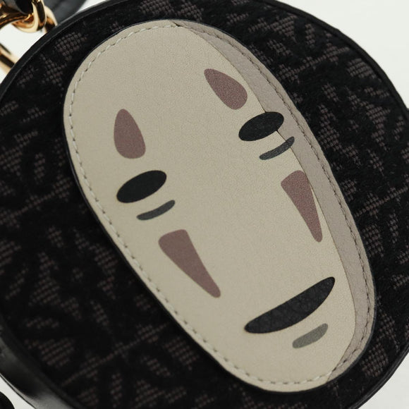 LOEWE Spirited Away Cookie Pouch Pouch Leather Black Gold Auth 165625SM