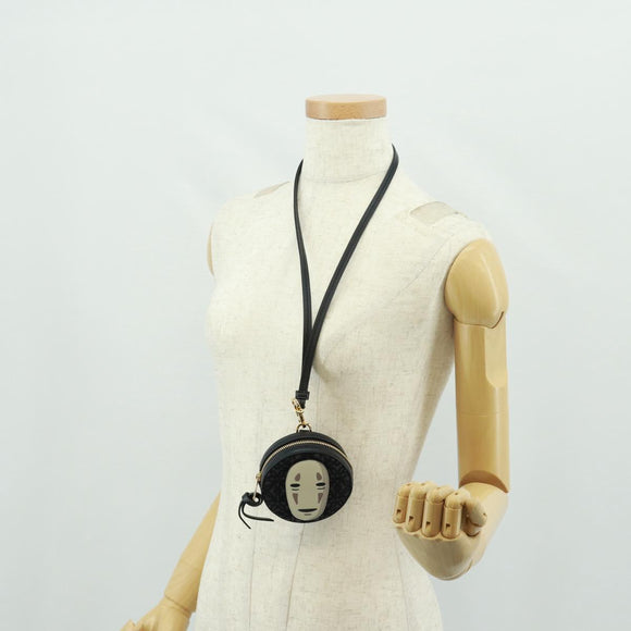 LOEWE Spirited Away Cookie Pouch Pouch Leather Black Gold Auth 165625SM