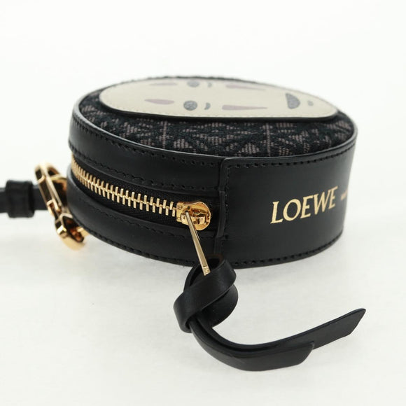 LOEWE Spirited Away Cookie Pouch Pouch Leather Black Gold Auth 165625SM
