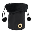 CELINE Pouch Nylon Black Gold Auth 165627-1