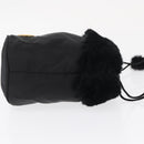 CELINE Pouch Nylon Black Gold Auth 165627-4