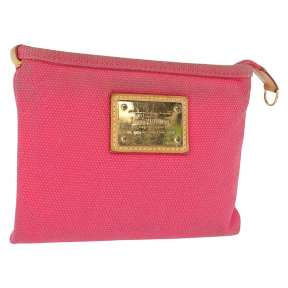 LOUIS VUITTON Antigua Pochette Plat PM Pouch Pink Rose M40068 LV Auth 165628
