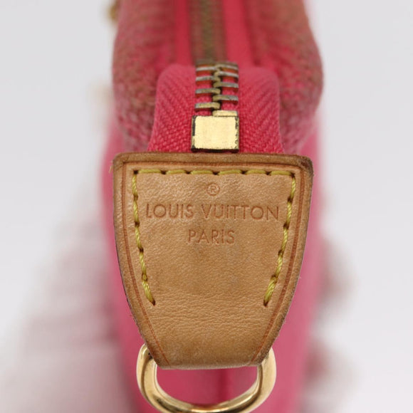 LOUIS VUITTON Antigua Pochette Plat PM Pouch Pink Rose M40068 LV Auth 165628