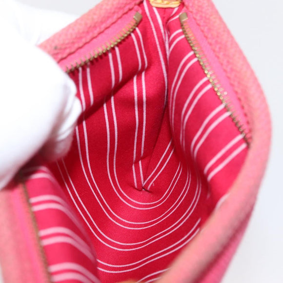 LOUIS VUITTON Antigua Pochette Plat PM Pouch Pink Rose M40068 LV Auth 165628