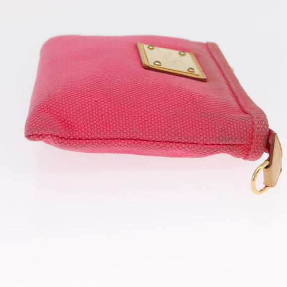LOUIS VUITTON Antigua Pochette Plat PM Pouch Pink Rose M40068 LV Auth 165628