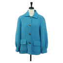 Salvatore Ferragamo Jacket Wool Light Blue Auth 165633-1