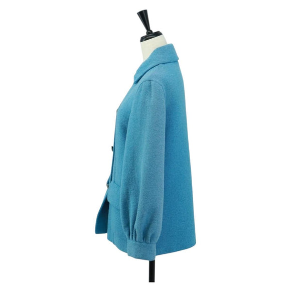 Salvatore Ferragamo Jacket Wool Light Blue Auth 165633