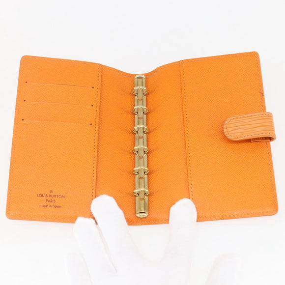 LOUIS VUITTON Epi Agenda PM Day Planner Cover Orange Mandarin R2005H Auth 165636