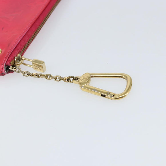 LOUIS VUITTON Vernis Pochette Cles Coin Purse Fuchsia Pink M91250 LV Auth 165637
