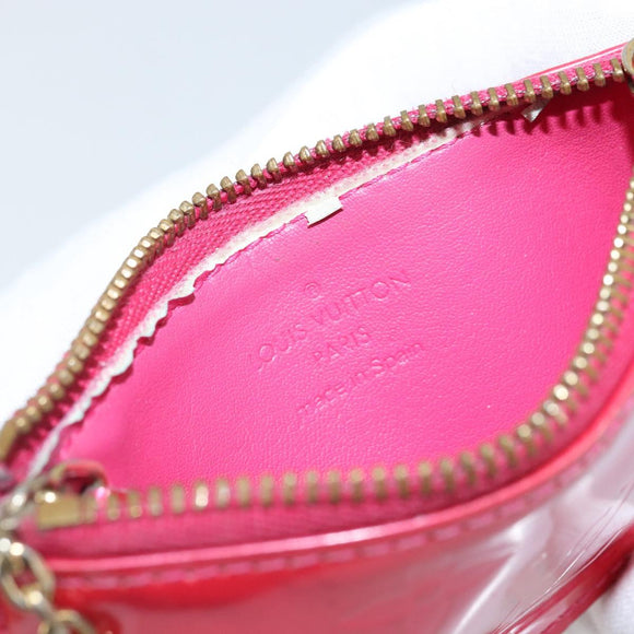 LOUIS VUITTON Vernis Pochette Cles Coin Purse Fuchsia Pink M91250 LV Auth 165637