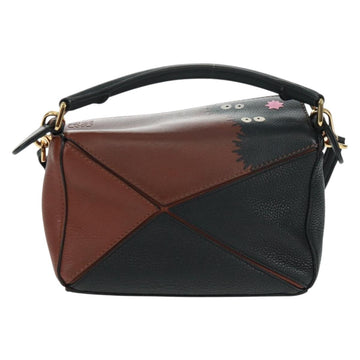 LOEWE Puzzle Bag Mini - Makkuro Kurosuke Bag Leather 2way Brown Auth 165639SM - 0