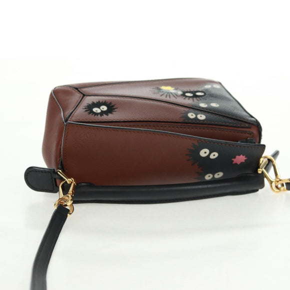 LOEWE Puzzle Bag Mini - Makkuro Kurosuke Bag Leather 2way Brown Auth 165639SM