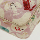 CHANEL Matelasse 25 Single Flap Chain Bag Canvas Beige Gold CC Auth 165652SAV-14