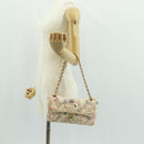 CHANEL Matelasse 25 Single Flap Chain Bag Canvas Beige Gold CC Auth 165652SAV-27