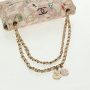 CHANEL Matelasse 25 Single Flap Chain Bag Canvas Beige Gold CC Auth 165652SAV-7