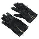 Salvatore Ferragamo Gancini Gloves Leather Black Auth 165653M-1