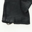 Salvatore Ferragamo Gancini Gloves Leather Black Auth 165653M-11