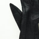Salvatore Ferragamo Gancini Gloves Leather Black Auth 165653M-4