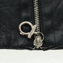 Salvatore Ferragamo Gancini Gloves Leather Black Auth 165653M-6