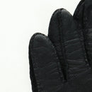 Salvatore Ferragamo Gancini Gloves Leather Black Auth 165653M-8