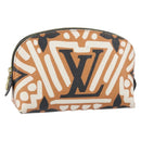 LOUIS VUITTON Giant Crafty Pochette Cosmetic PM Creme Caramel M45475 Auth 165656-1