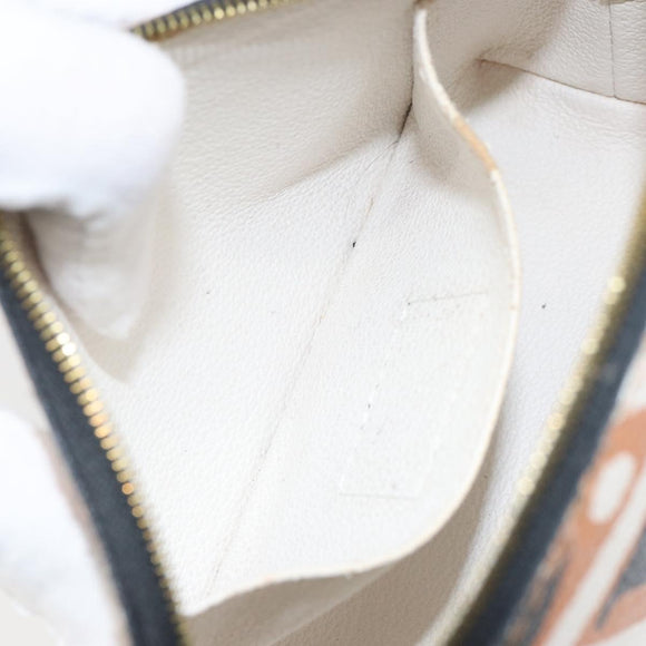 LOUIS VUITTON Giant Crafty Pochette Cosmetic PM Creme Caramel M45475 Auth 165656