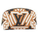 LOUIS VUITTON Giant Crafty Pochette Cosmetic PM Creme Caramel M45475 Auth 165656-13