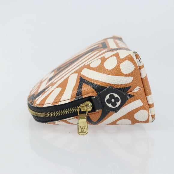 LOUIS VUITTON Giant Crafty Pochette Cosmetic PM Creme Caramel M45475 Auth 165656