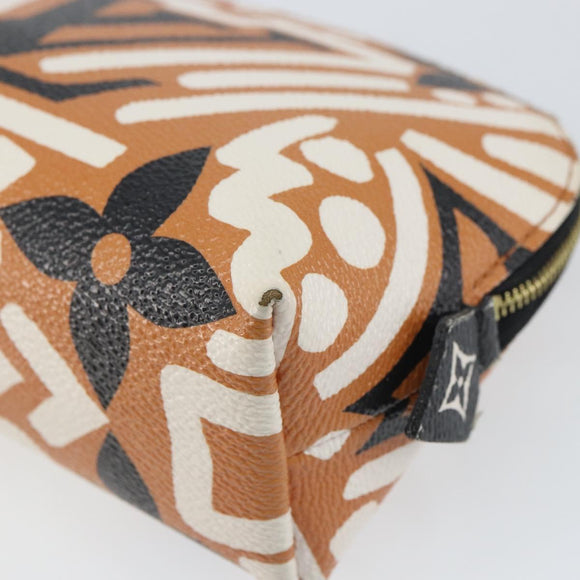 LOUIS VUITTON Giant Crafty Pochette Cosmetic PM Creme Caramel M45475 Auth 165656