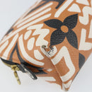 LOUIS VUITTON Giant Crafty Pochette Cosmetic PM Creme Caramel M45475 Auth 165656-14