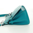 HERMES Gypsy Shiel 28 Shoulder Bag Swift Turquoise Blue Silver Auth 165659SM-4