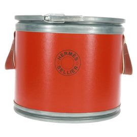 HERMES Saddle box Accessory Case metal Orange H800108E 9J Auth 165660V - 0