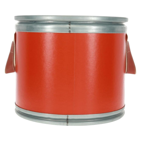 HERMES Saddle box Accessory Case metal Orange H800108E 9J Auth 165660V