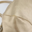 Salvatore Ferragamo Gancini Hand Bag Leather Gold Auth 165661-11