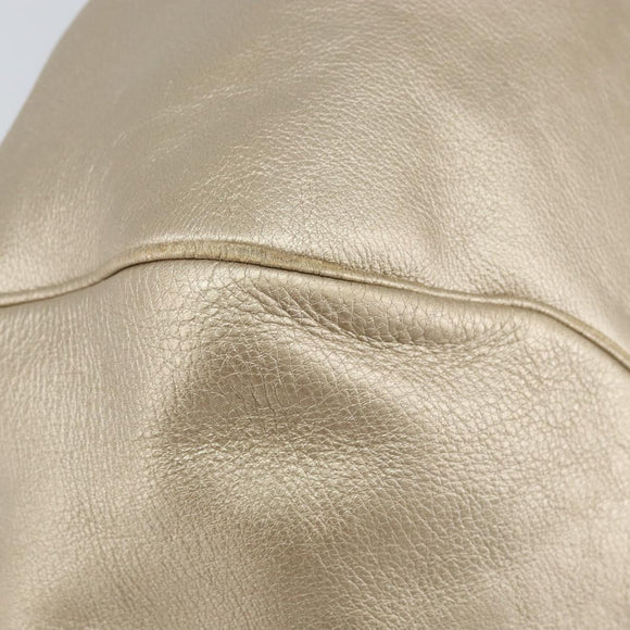 Salvatore Ferragamo Gancini Hand Bag Leather Gold Auth 165661