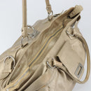Salvatore Ferragamo Gancini Hand Bag Leather Gold Auth 165661-16